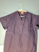 Medline Womens Size Small Blue/Orange Scrubs Top Size S