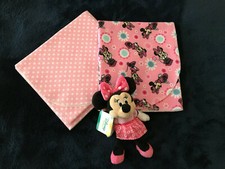 NEW Disney Baby Minnie Mouse jingler rattle toy 2 handmade receiving blankets