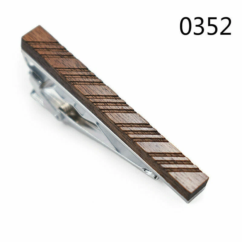 Camisa Para Hombres Novio Madera Corbatas Clips Accesorio Corbata Barra Cierre De Colección Regalos Elegante Foto 3 de 4