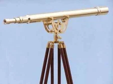 New Nautical Floor Standing Brass 39 Inch Telescope With Wooden Tripod Gift