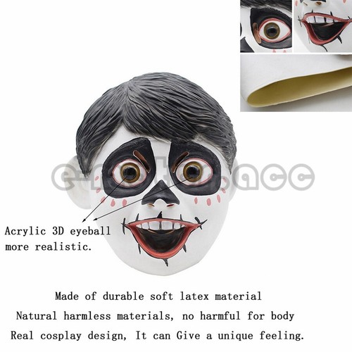 Cosplay Funny Halloween Mask COCO Anime Film Skeleton Skull Full Face Party Prop - Picture 3 of 11