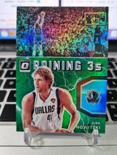 2021-22 Panini Donruss Optic Dirk Nowitzki Raining 3's #18 Green 1/5 1st Print!