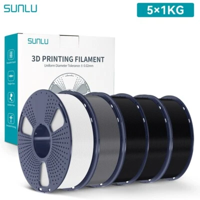 Filamento impresora 3D SUNLU 5KG PLA Plus PLA+ 1KG bobina no frágil sin burbuja