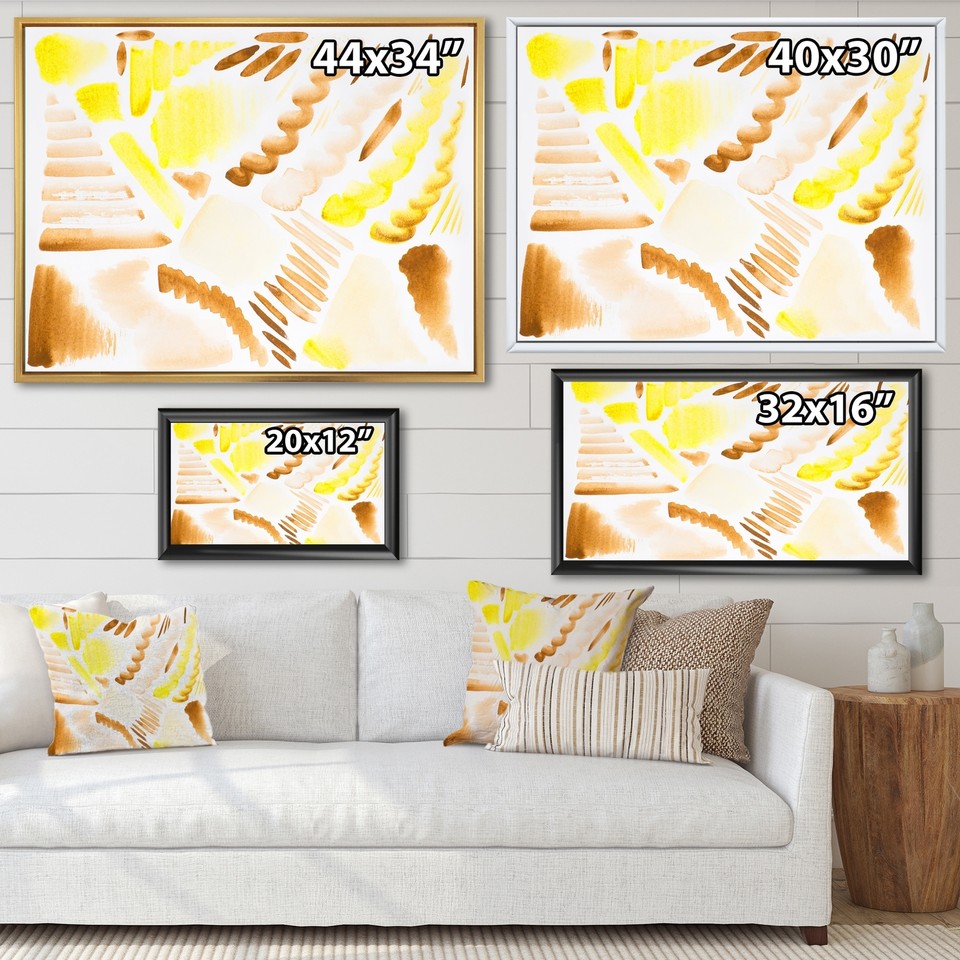 Designart "Retro Graphic Elements in Orange And Yellow II" Pink 20 in