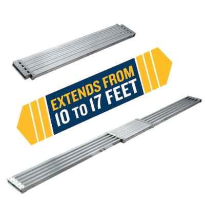 10x17ft.x14in.Telescoping Aluminum Extension Locking Plank 250lbs Load Capacity