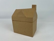 Paper Mache Unfinished Unpainted House Shaped Box