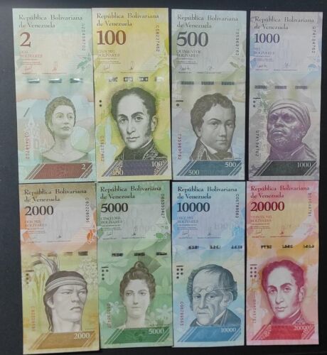 Venezuela lot de 8 billets de 2016/18 Neuf ( UNC ) - Picture 2 of 2