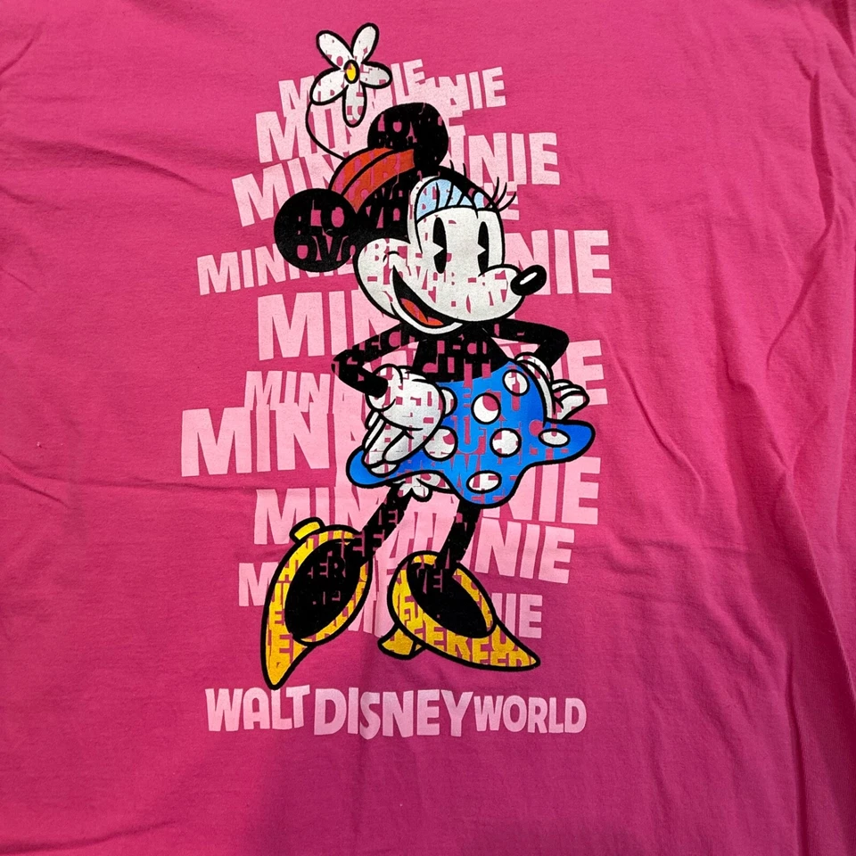 Hanes Walt Disney World женщин розовый 2XL графический принт Минни-Маус футболка - Изображение 2 из 4