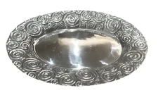VINTAGE HOLLAND BOONE POLISHED PEWTER SERVING TRAY