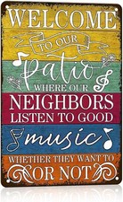 Welcome To Our Patio Personalized Garden Tin Metal Signs Home D cor 8x12