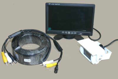 Rückfahrkamera weiß und Monitorsystem für Wohnmobil oder LKW