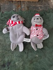 Coca Cola Plush Coke 2 Beanie Seals 1997, 1999