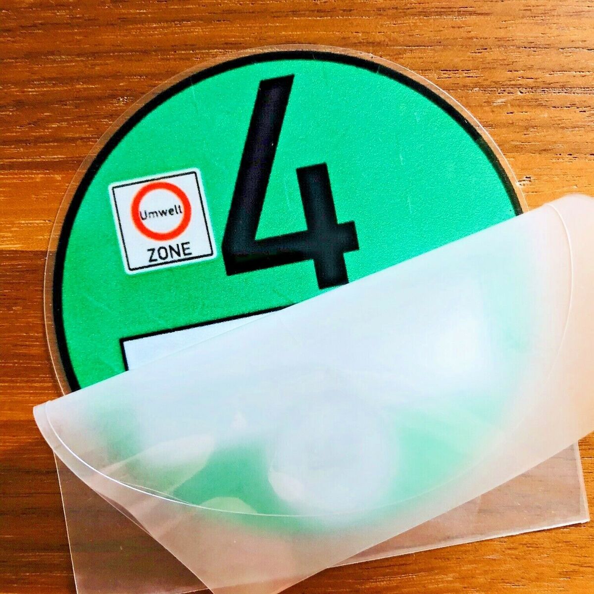 Haftfolie KFZ Euro 4 Umweltplakette ✔ grün ✔ Spaßplakette ✔  Feinstaubplakette ✔