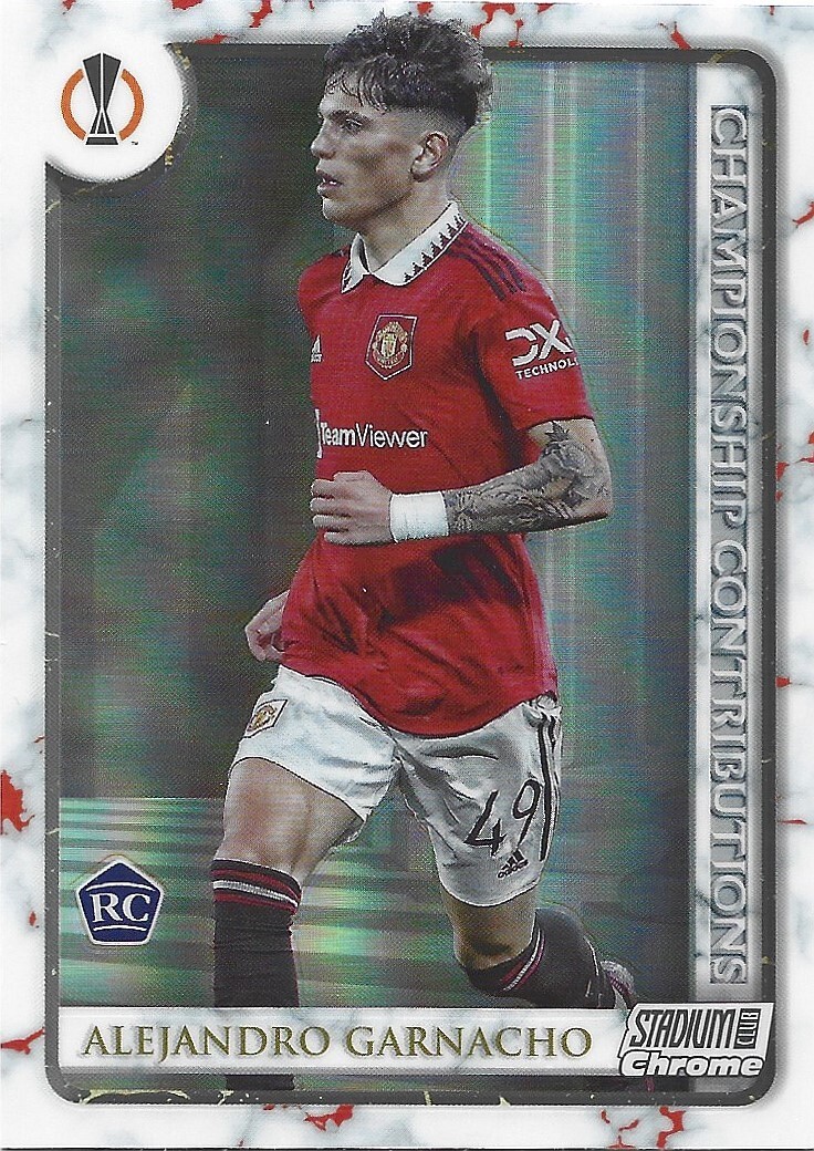 2022-23 Stadium Club Chrome Alejandro Garnacho Championship Contributions RC