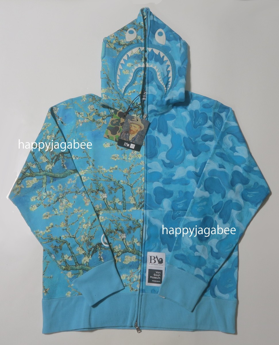 トップス XL bape Van Gogh Shark Full Zip Hoodie A BATHNIG APE Men's BAPE x VAN GOGH MUSEUM SHARK FULL ZIP