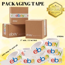Official ebay Logo Branded 5rolls PACKING/SEALING/SHIPPING TAPE 2"(50mm) x75 yds