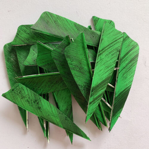 50PCS 3IN Camouflage Light Green Shield Turkey Feathers Archery Arrow Feather RW - Picture 3 of 6