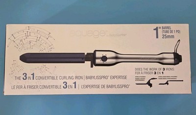 AQUAGE by BaBylissPRO 3-in-1 Convertible Curling Iron 1  25mm - New Open Box