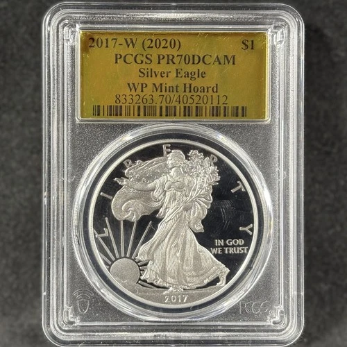 2017-W $1 Silver Eagle Proof 2020 West Point Mint Hoard PCGS Gold Label PR 70