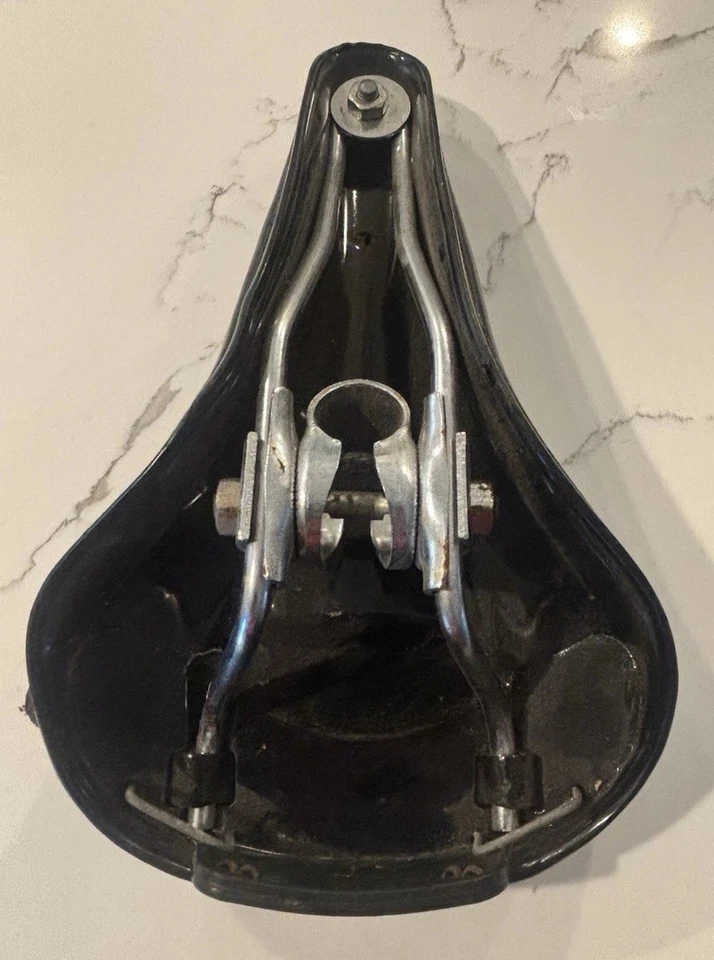 Asiento de bicicleta Brooks vintage con abrazadera negro Café Cruiser Klunker Hipsters Foto 2 de 4