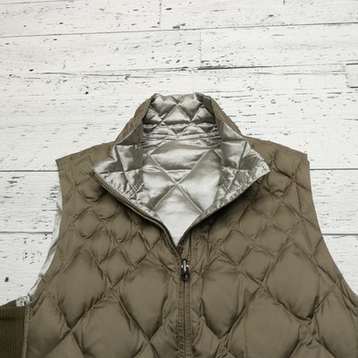 Vintage Eddie Bauer Vest Womens Medium Brown Reversible Down