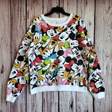 Disney Sweatshirt XXXL Pullover All Over Print Mickey Mouse and Friends Womens