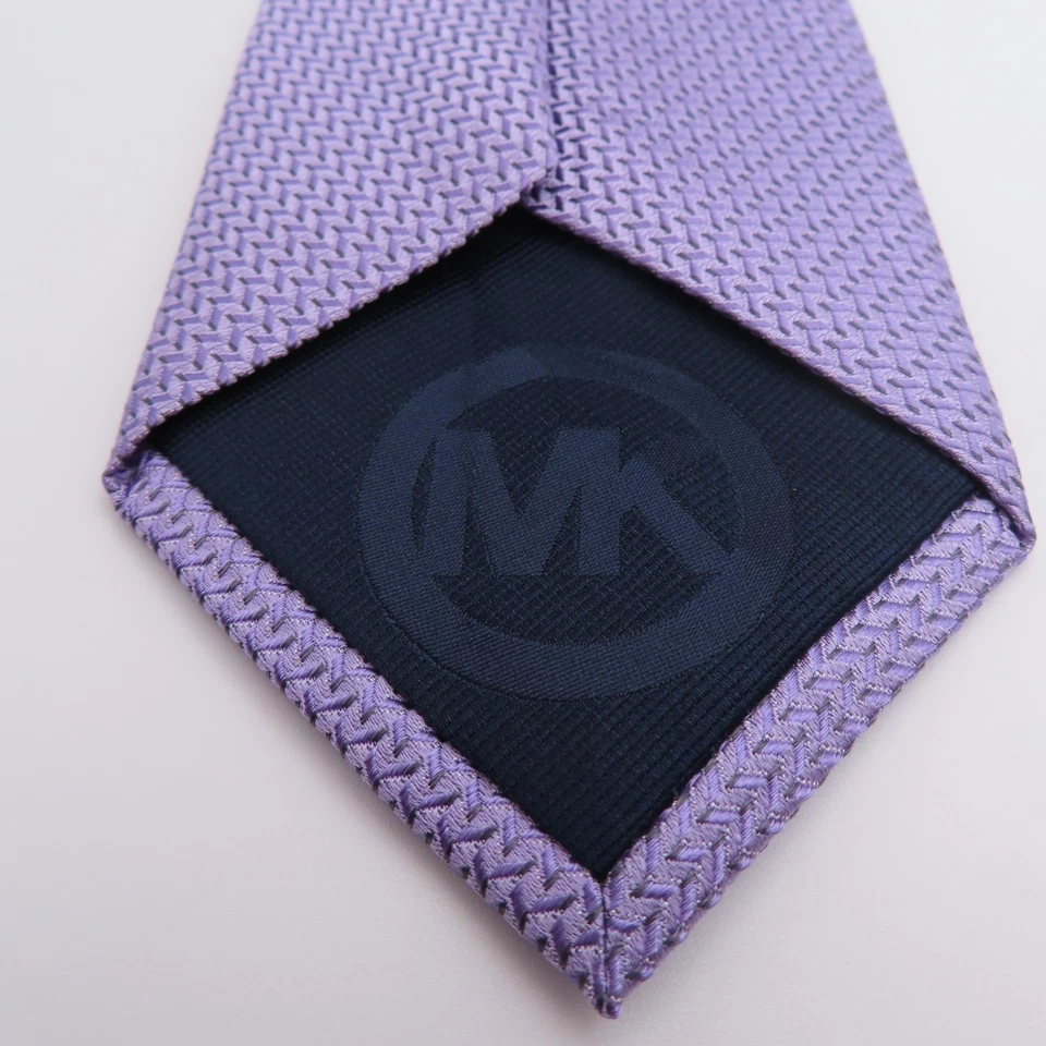 Corbata Michael Kors seda púrpura cuadros 3,25" ancho 57" largo Foto 4 de 4