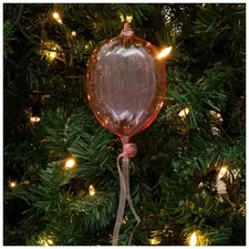Glass Balloon Ornament, pink.