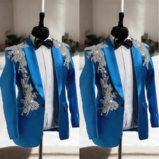 Luxury Men Suits Formal Jacket Blazer Slim Fit Dinner Appliques Single Breasted