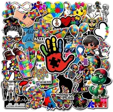 Pack 50 PCS Autism Awareness Stickers Waterproof Vinyl Decal Small 