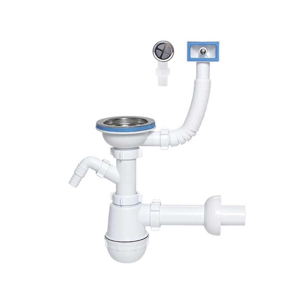Single Kitchen Sink Bottle Drain Waste Trap 115mm Wash Machine Dish Washer Input