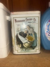 Tin Canister Gold Metal Tin Washburn Crosby Co Minneapolis MN 1983