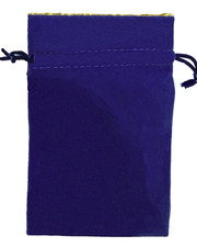 Blue Velvet with Luxury Satin Gold Lining 4x6 Opera Glasses Bag Storage Pouch