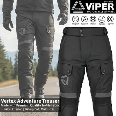 VPR Vertex Motorcycle Adventure Trouser CE Approved Waterproof Touring Trousers