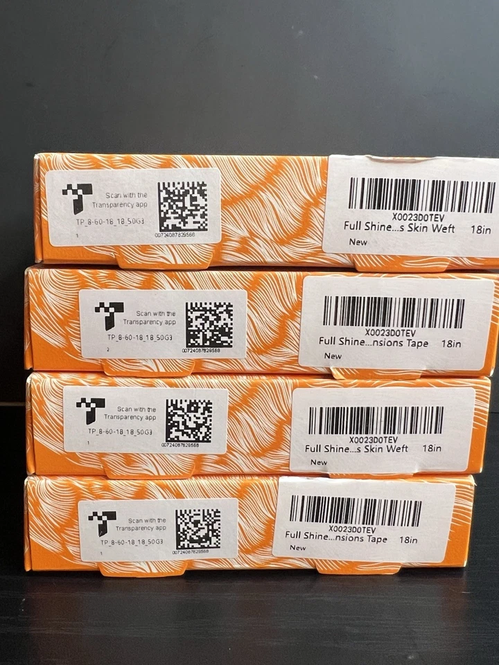 4x EXTENSIONES DE CABELLO HUMANO CON CINTA BRILLO COMPLETO 18 PULGADAS (4 PAQUETES / 80 PIEZAS) Foto 2 de 4