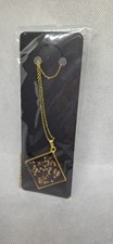 Beautiful Handmade Black & Gold  Resin Necklace Hand Crafted 