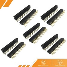 10 Pack 2x20 Pin 2.54mm Pitch Dual Row Right Angle Female Pin Headers