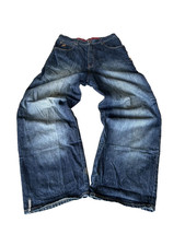 Vintage Dark Wash Baggy Denim Jeans Y2K Streetwear Wide Leg Skate Style Pants
