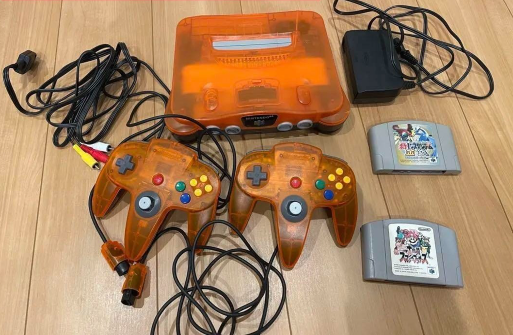 NINTENDO 64 - 任天堂64 デザエモン Daiei Hawks Clear Orange Nintendo 64 Rare N64 Console REGION