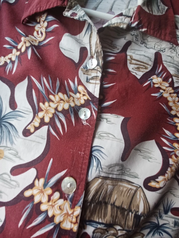 Camisa hawaiana vintage años 90 Miken Clothing Co para hombre talla M Foto 3 de 4