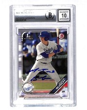 Michael Busch Signed Auto 2019 Bowman Draft 1st Card Dodgers Beckett COA