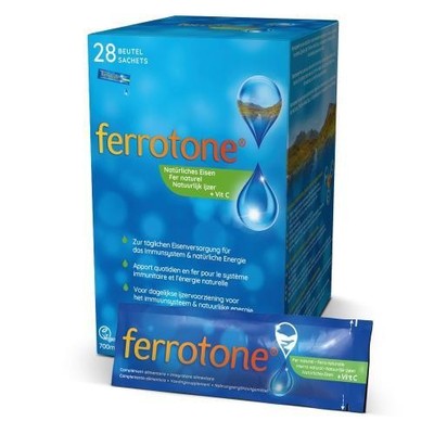 FERROTONE natürliches Eisen plus Vitam.C Apfel Btl 28X25 ML