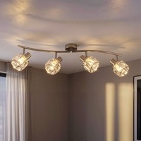 Decken Strahler Chrom Leuchte Wohn Zimmer Glas Lampe Kristall Spots Beweglich