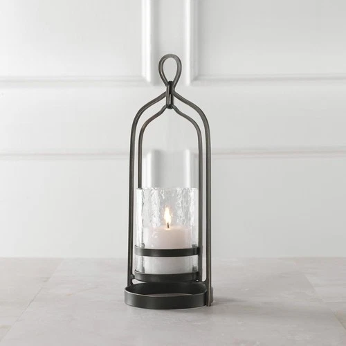 Uttermost 18041 Shepherd Glass and Iron Table Pillar Candle - Bronze - Picture 3 of 4