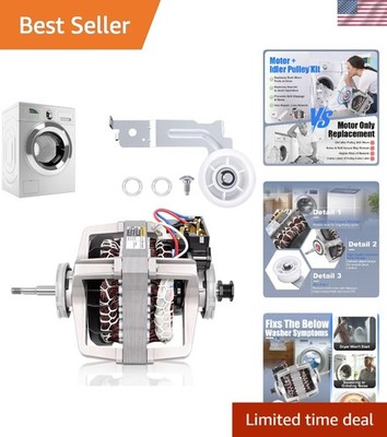 Complete Dryer Repair Kit: High-Performance Motor & Idler Pulley - Easy Install