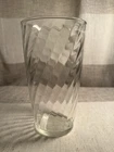 Vintage Anchor Hawking 6 1/2 Inch Swirl Ribbed Glass Tumbler Vase