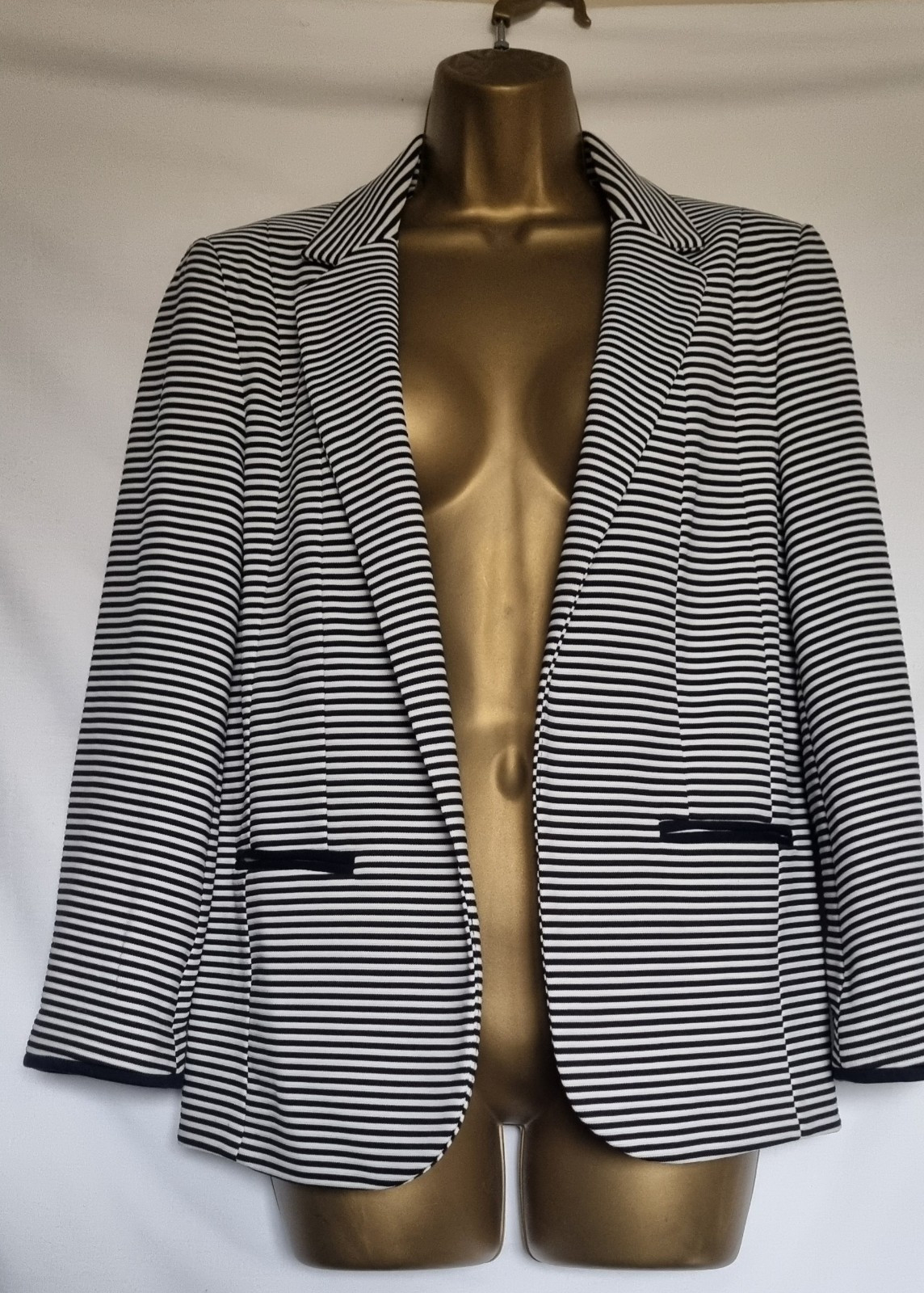 Wallis Smart Navy White Stripe Jacket Size 12 Euro 40