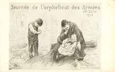 Army Orphanage Day June 20 1915 Postcard Children left by Soldiers lost In War N