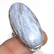 Blue Kyanite 925 Silver Plated Handmade Ring US 5 Best Gift For Women MJ