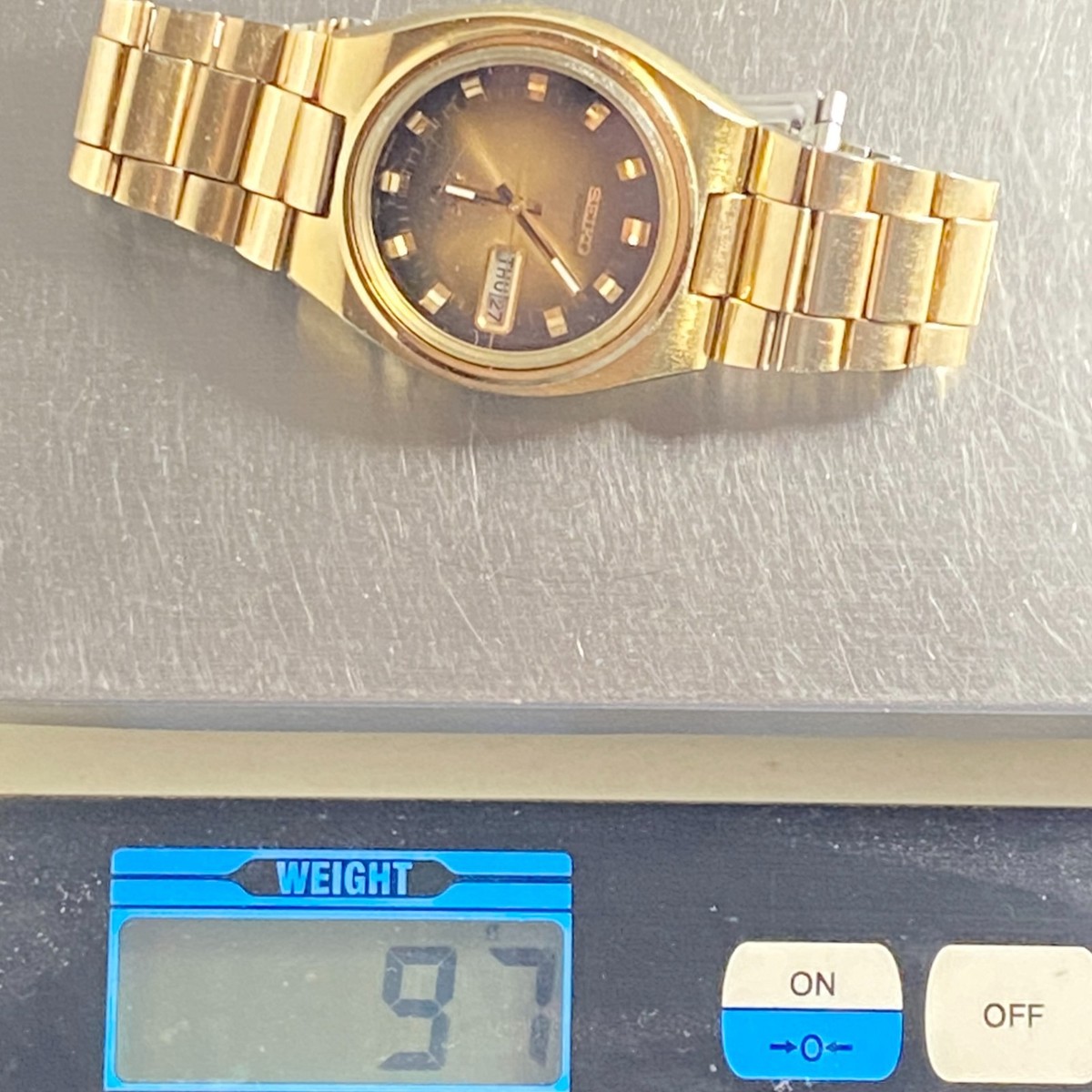 Vintage Seiko DX 17J 6106-7619 Men's Automatic Gold Tone Watch